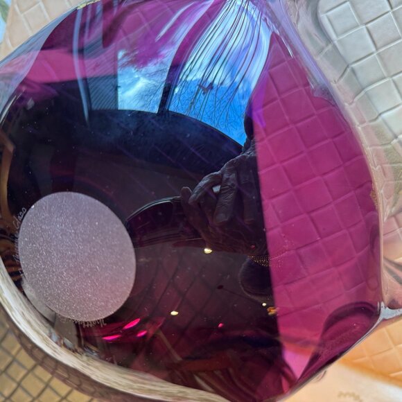 Matthew Buechner Thames Glass Amethyst Bowl with Gold & Silver Signed Rare 1997 - Picture 5 of 10